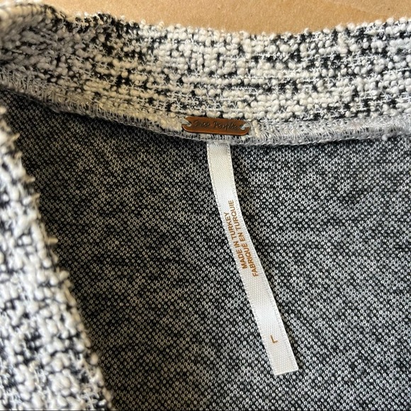 Free People Grey Tweed Boucle High Neck Crop Top - Picture 6 of 7